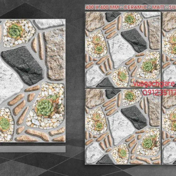 Gạch Men 40x40 Lát Sân Giá Rẻ PAK đá sỏi SV408
