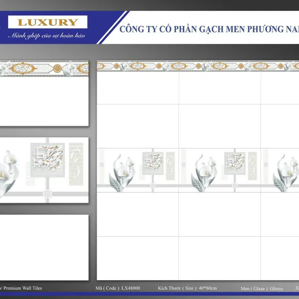 Gạch Men Ốp Tường 40x80 Luxury trắng trơn LX48000