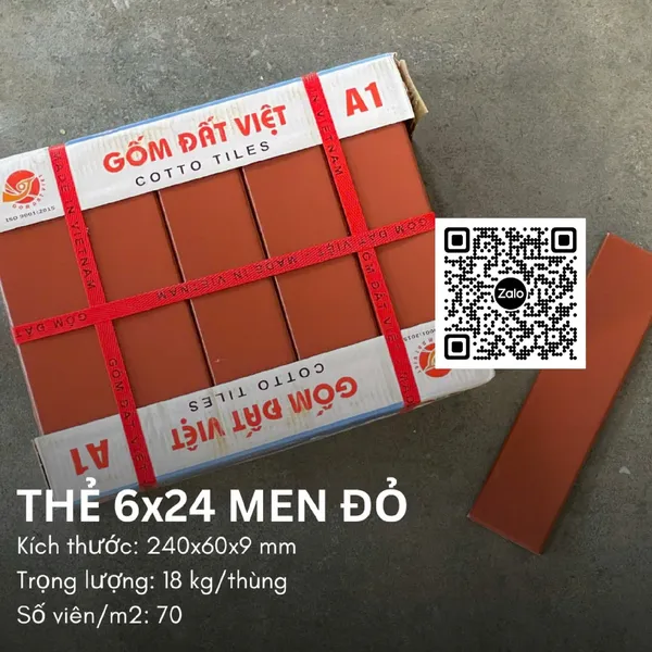 Gốm Đất Việt Thẻ 6x24 Ốp Dán Trang Trí