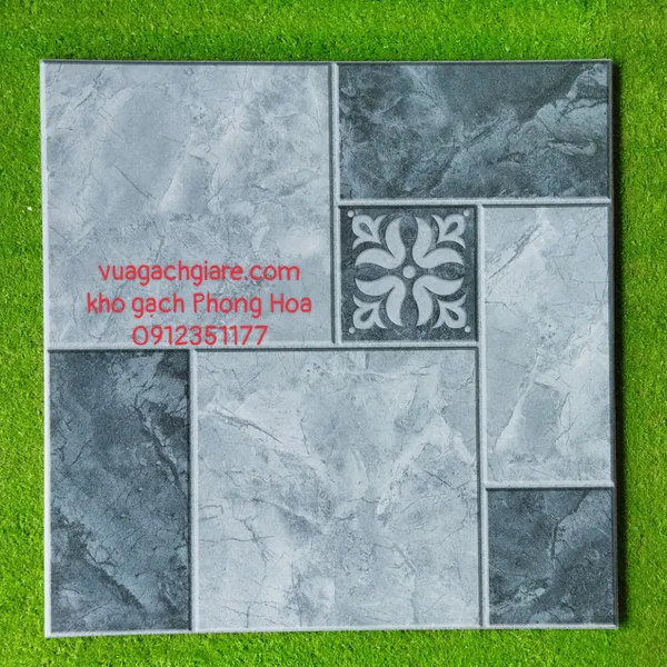 Gạch lát Cotto Gốm Mỹ 50x50 Tráng Men xám vân đá