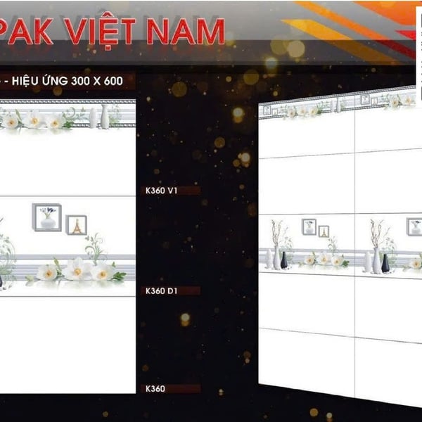Gạch Men 30x60 Ốp Tường trắng trơn K360