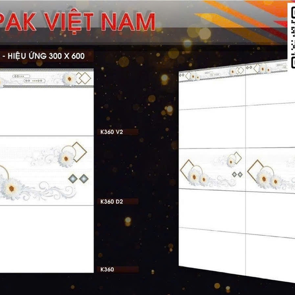 Gạch Men 30x60 Ốp Tường trắng trơn K360