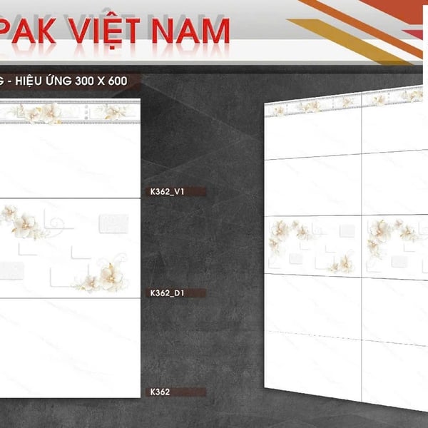Gạch Men 30x60 Ốp Tường trắng vân khói K362