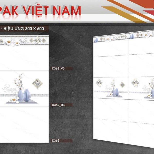 Gạch Men 30x60 Ốp Tường trắng vân khói K362