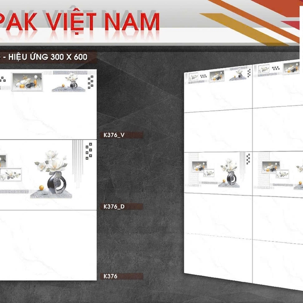 Gạch Men 30x60 Ốp Tường Giá Rẻ trắng vân khói K376