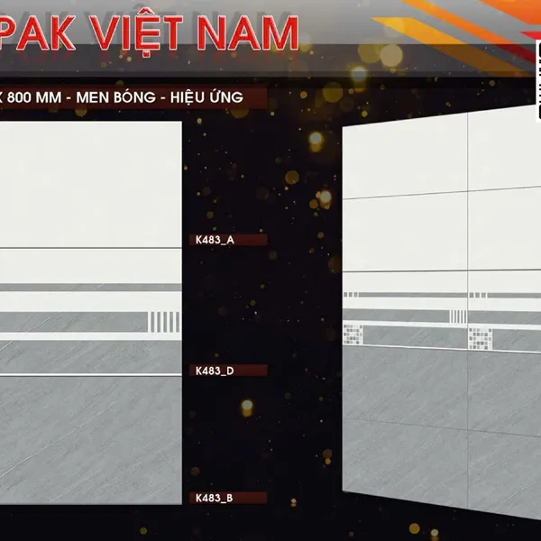 Gạch Men 40x80 Ốp Lát PAK xám vân K483