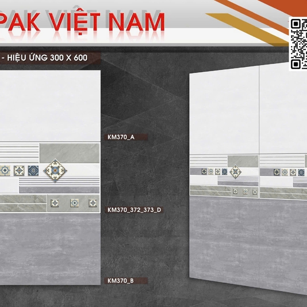 Gạch Men Mờ 30x60 Ốp Tường xám xi măng KM370