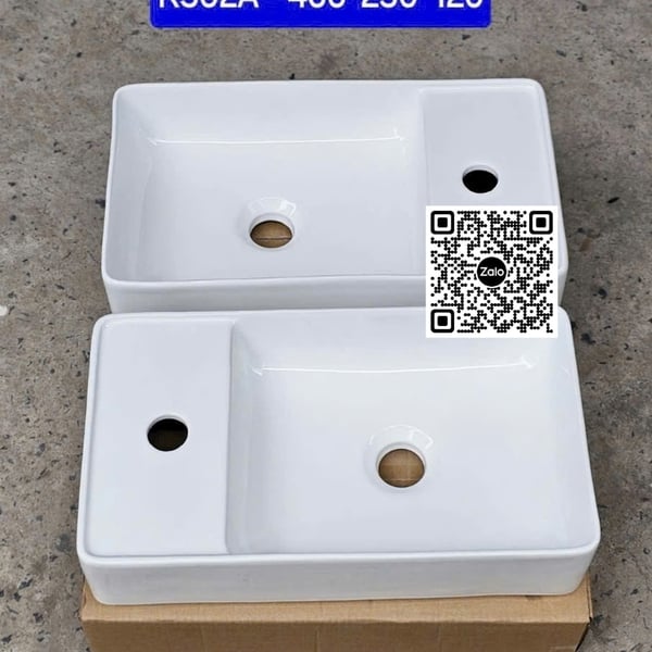 Chậu Lavabo Chữ Nhật Giá Rẻ màu trắng K502