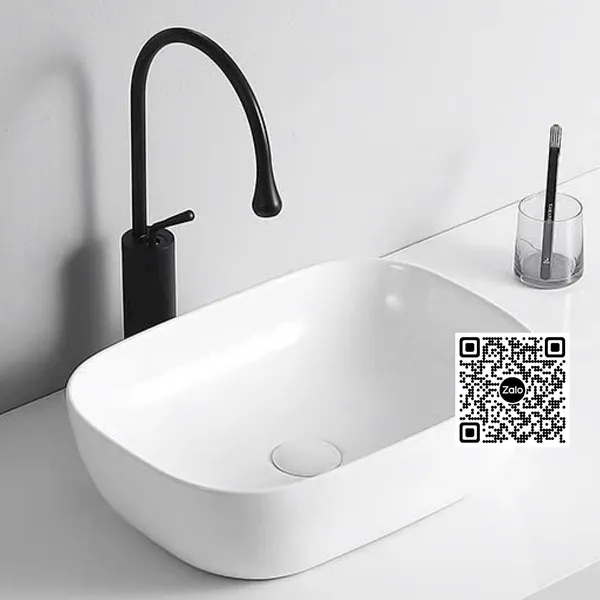 Chậu Lavabo Chữ Nhật Giá Rẻ màu đen - xám - trắng