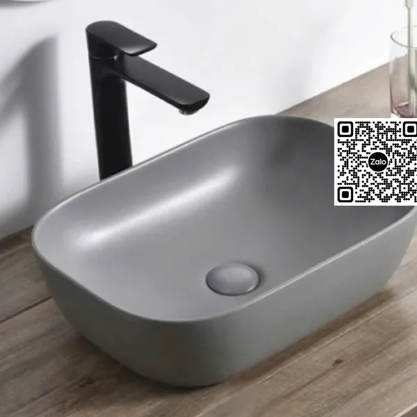 Chậu Lavabo Chữ Nhật Giá Rẻ màu đen - xám - trắng