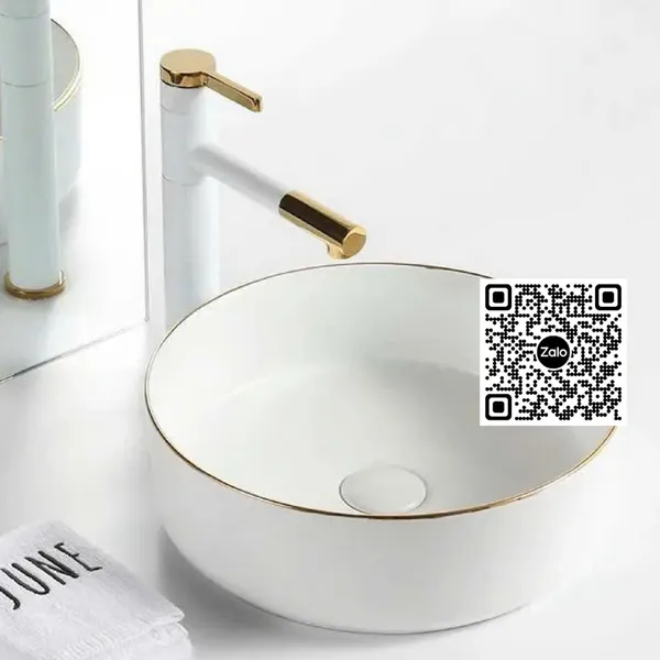 Chậu Lavabo Tròn Giá Rẻ màu trắng