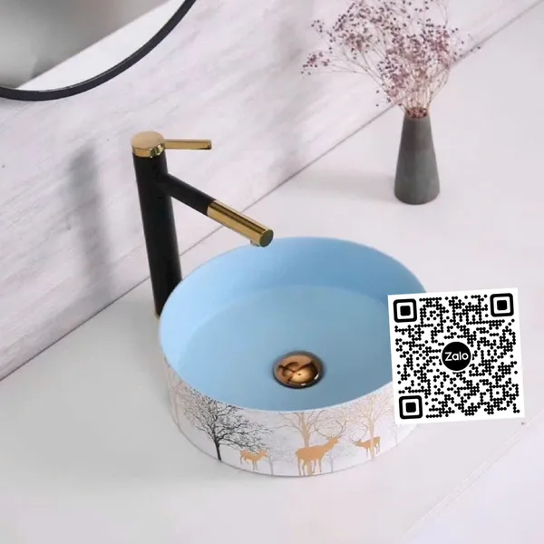 Chậu Lavabo Tròn Giá Rẻ màu trắng