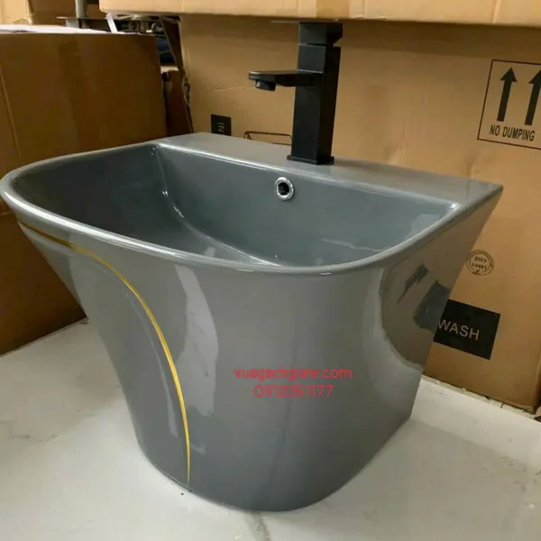 Chậu Lavabo Khối Treo Tường Giá Rẻ trắng - xám - đen