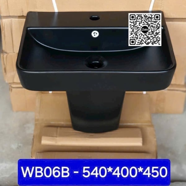 Chậu Lavabo Chữ Nhật Giá Rẻ màu đen WB06B