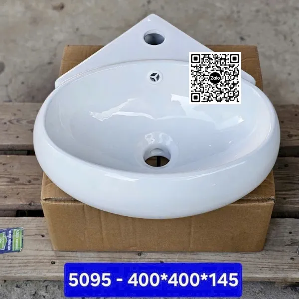 Chậu Lavabo Oval Giá Rẻ màu trắng 5095