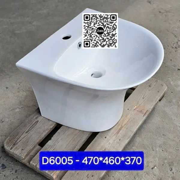 Chậu Lavabo Giá Rẻ màu trắng D6005