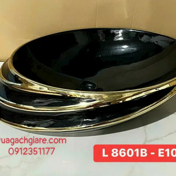Chậu Lavabo Đặt Bàn Giá Rẻ đen vàng