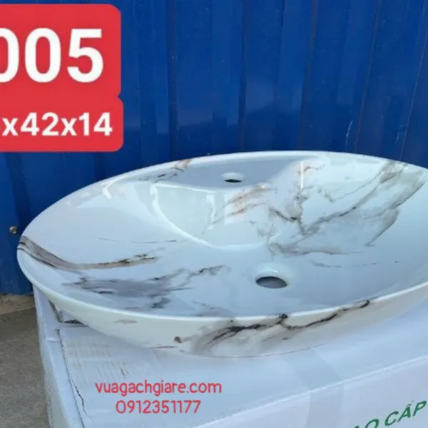 Chậu Lavabo Oval Giá Rẻ vân đá