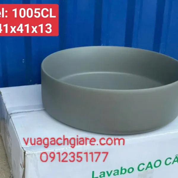 Chậu Lavabo Tròn Giá Rẻ vân đá đen trắng