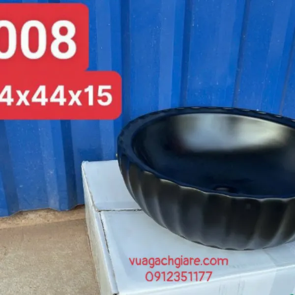Chậu Lavabo Tròn Giá Rẻ vân đá đen trắng