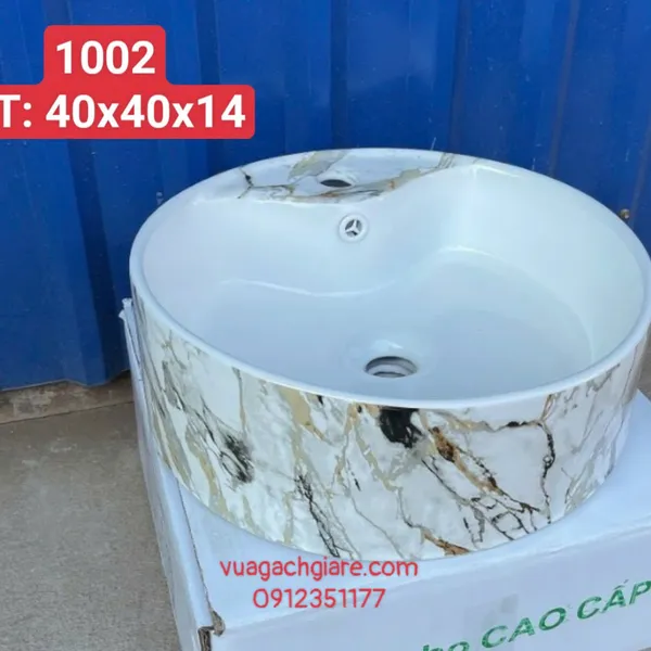 Chậu Lavabo Đặt Bàn Giá Rẻ đen vân trắng