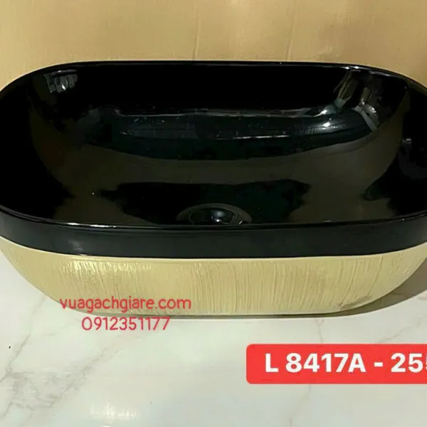 Chậu Lavabo Đặt Bàn Giá Rẻ đen vàng