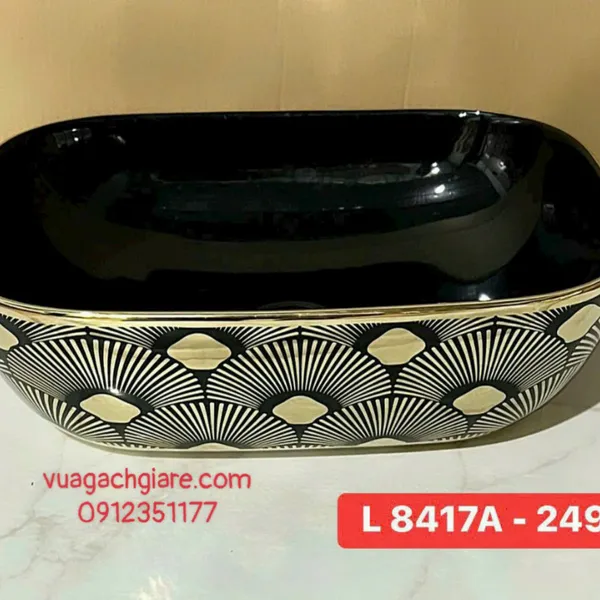 Chậu Lavabo Đặt Bàn Giá Rẻ đen vàng