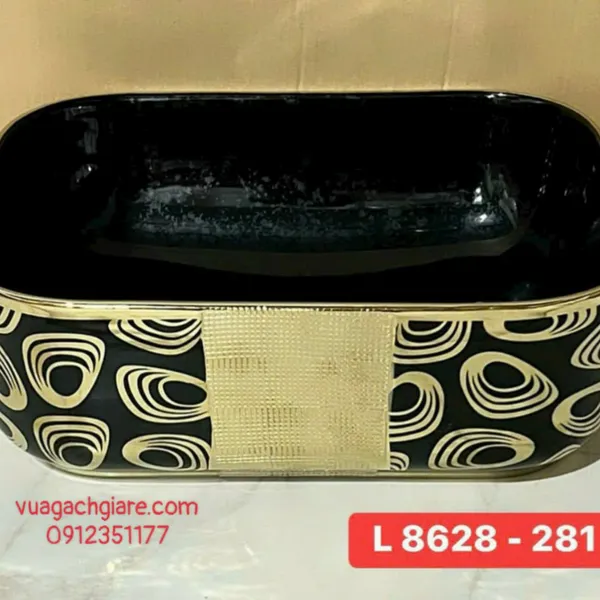 Chậu Lavabo Đặt Bàn Giá Rẻ đen vàng