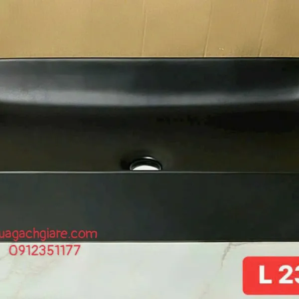 Chậu Lavabo Chữ Nhật Giá Rẻ vân đá - đen tia chớp