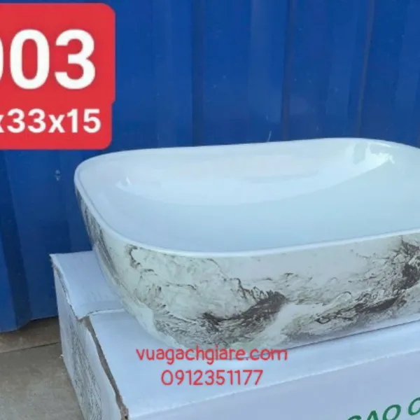 Chậu Lavabo Chữ Nhật Giá Rẻ màu đen