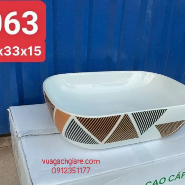 Chậu Lavabo Chữ Nhật Giá Rẻ màu đen