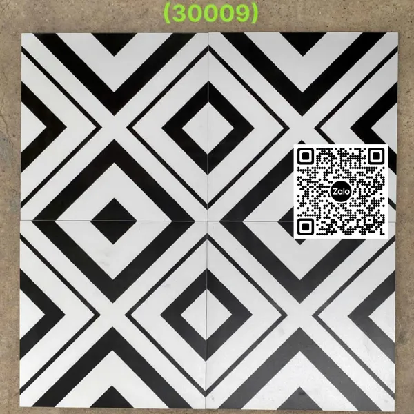 Gạch Bông 30x30 Ốp Lát Trang Trí trắng đen MF3017