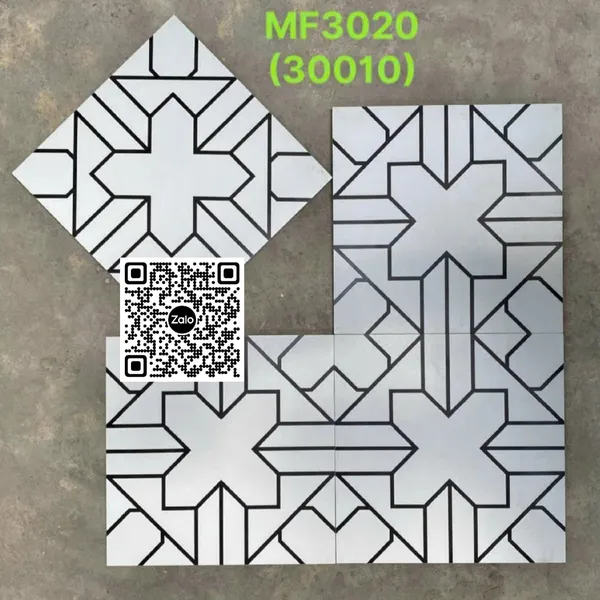 Gạch Bông 30x30 Ốp Lát Trang Trí trắng đen MF3020