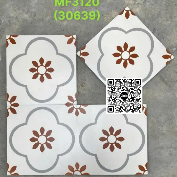 Gạch Bông 30x30 Ốp Lát Trang Trí nâu trắng MF3120