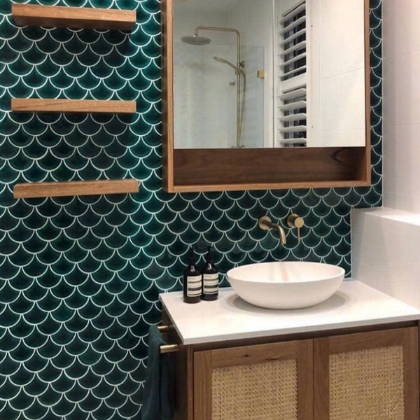 Gạch Mosaic 30x30 Ốp Dán Trang Trí màu xanh lá MHF26