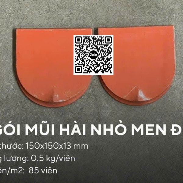 Ngói Mũi Hài Nhỏ Giá Rẻ tráng men đỏ