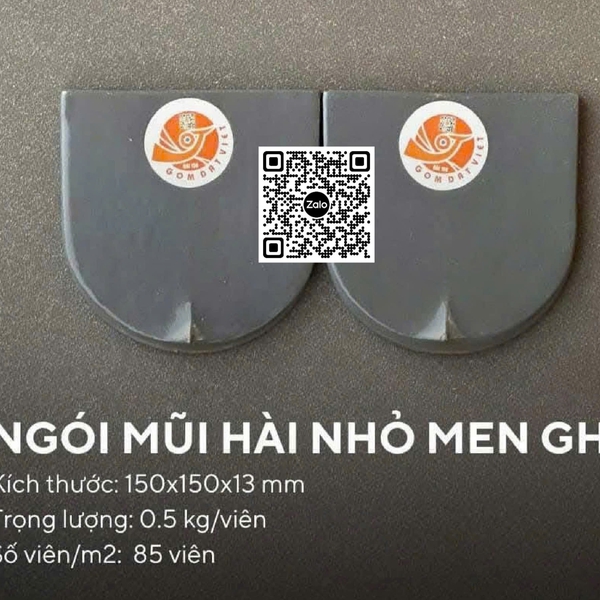 Ngói Mũi Hài Nhỏ Giá Rẻ tráng men ghi xám