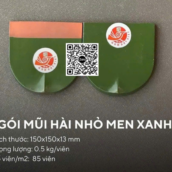 Ngói Mũi Hài Nhỏ Giá Rẻ tráng men xanh lá