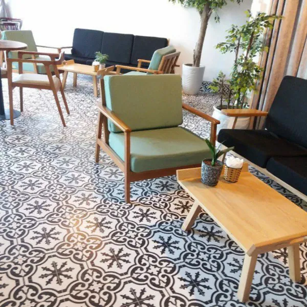 Gạch Bông 20x20 Trang Trí trắng đen xám