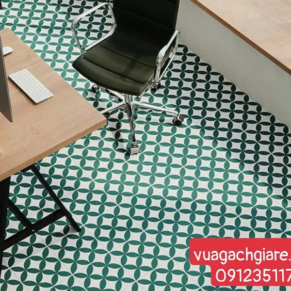 Gạch Bông 20x20 Ốp Lát Trang Trí Giá Rẻ đồng tiền xanh trắng MHB 138