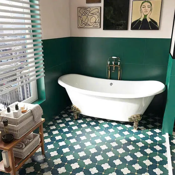 Gạch Bông 20x20 Ốp Lát Trang Trí Giá Rẻ trắng xanh rêu MHB 2149