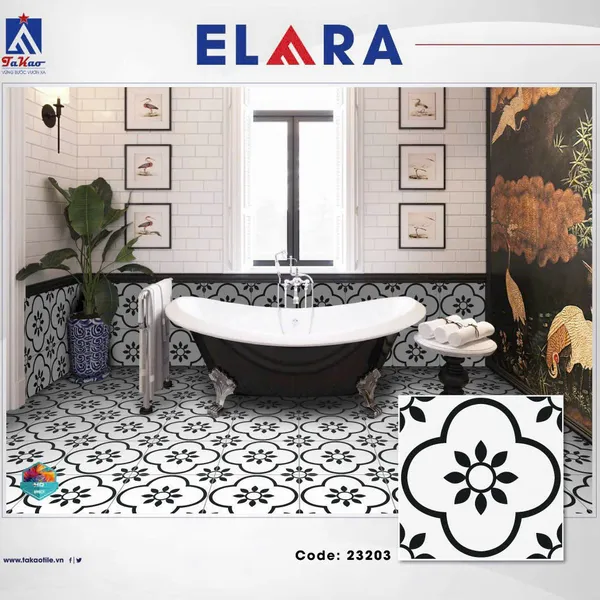 Gạch Bông 30x30 Trang Trí Takao đen trắng 23106 - 23203