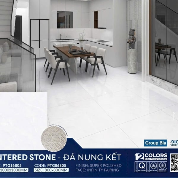 Gạch Đá 100x100 Ốp Lát Trang Trí Giá Rẻ trắng vân mây 16805