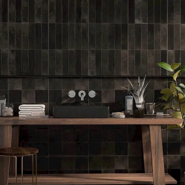 Gạch Đá 40x80 Ốp Lát Trang Trí màu đen MF48Y07F