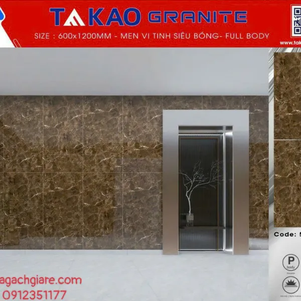 Gạch Đá 60x120 Ốp Lát TAKAO Giá Rẻ nâu vân đá TK52201