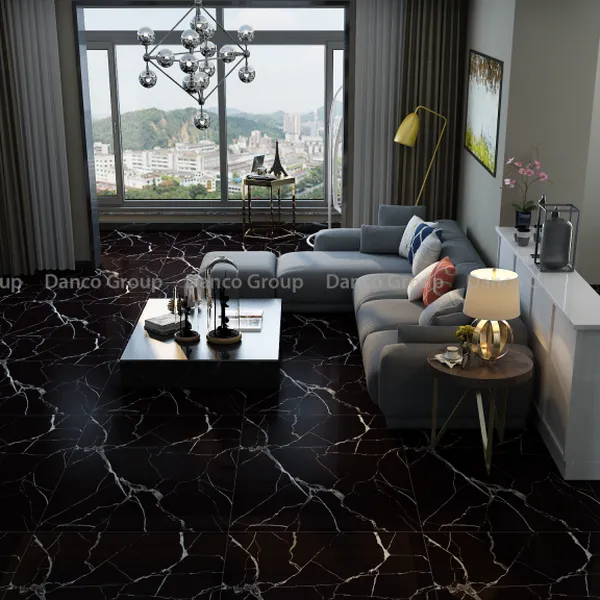 Gạch Đá Lát Nền 60x60 Catalan đen vân trắng 6620