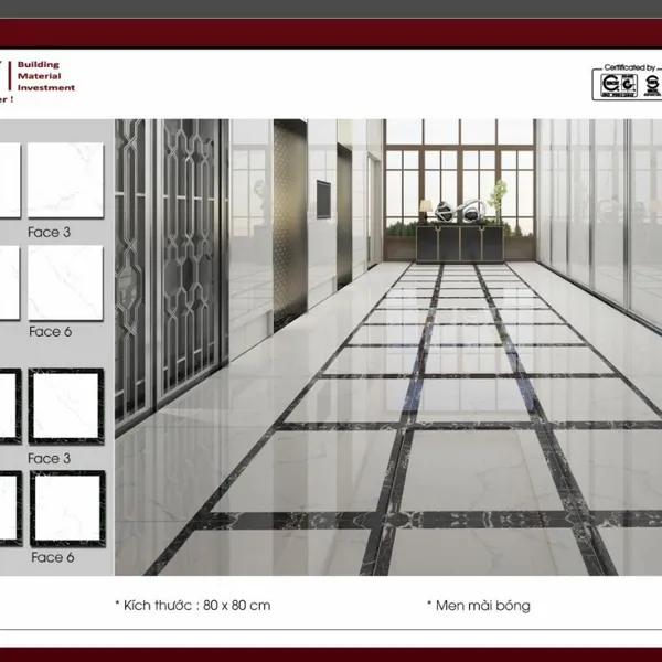 Gạch Đá Lát Nền 80x80 Amygres trắng vân khói 825