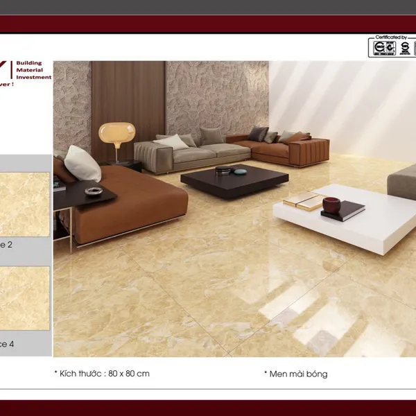 Gạch Đá Lát Nền 80x80 Amygres vàng vân đá 828