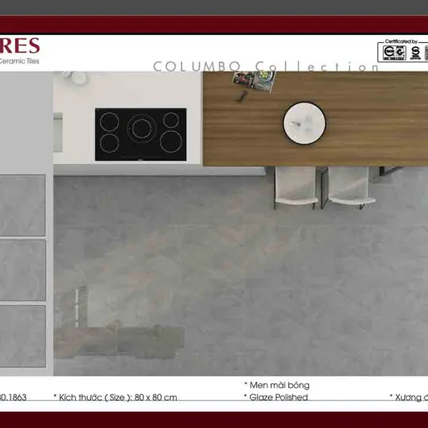 Gạch Đá Lát Nền 80x80 Amygres xám vân 1863