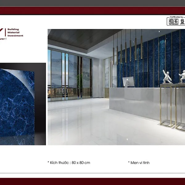 Gạch Đá Lát Nền 80x80 Amygres xanh đậm vân mây 864